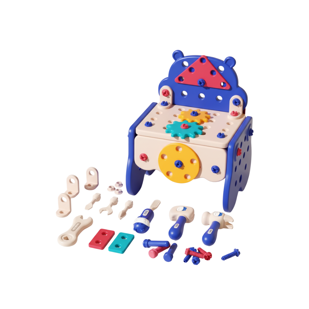 Jouet puzzle à vis avec boîte à outils bricolage -Bleu - Ozerty