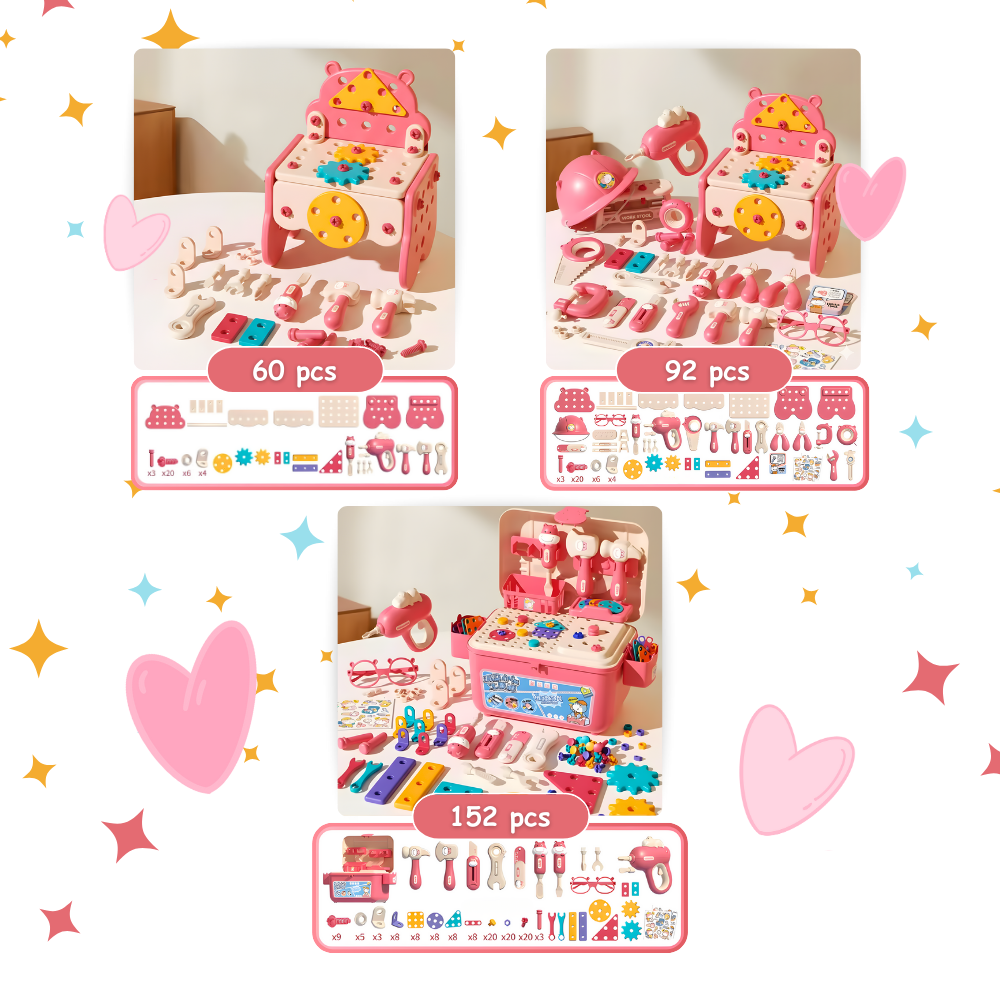 Jouet puzzle à vis avec boîte à outils bricolage - Ozerty