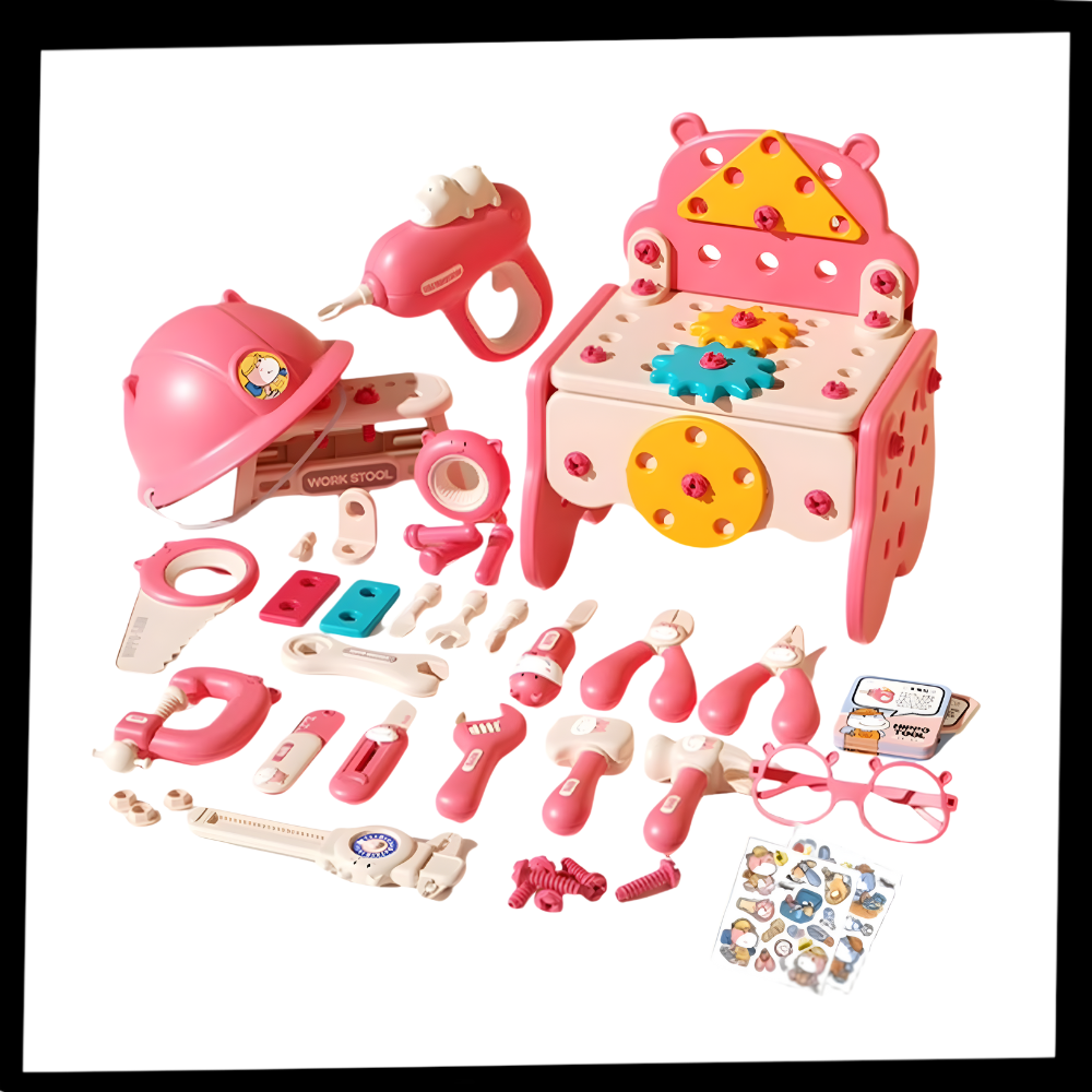 Jouet puzzle à vis avec boîte à outils bricolage - Ozerty