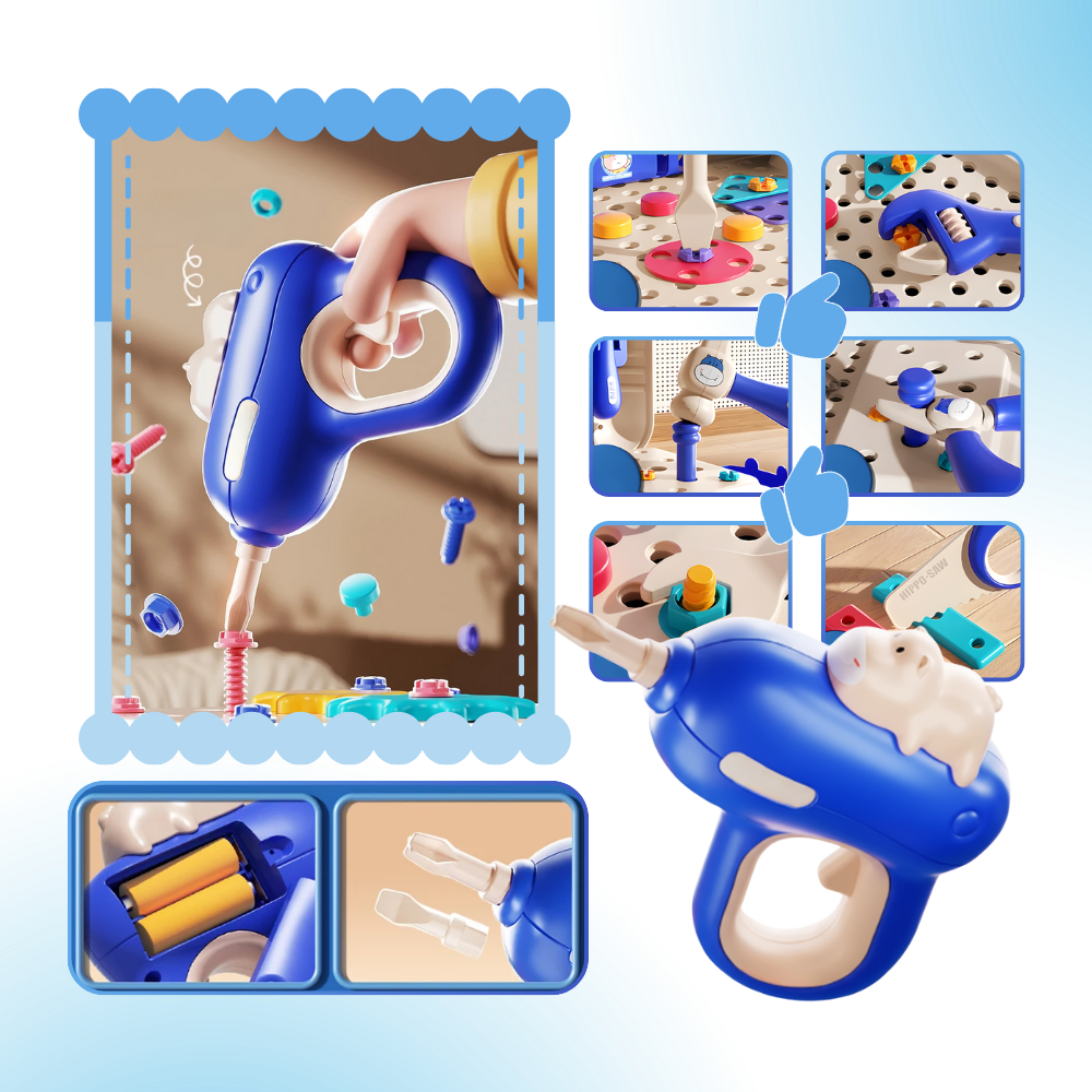 Jouet puzzle à vis avec boîte à outils bricolage - Ozerty