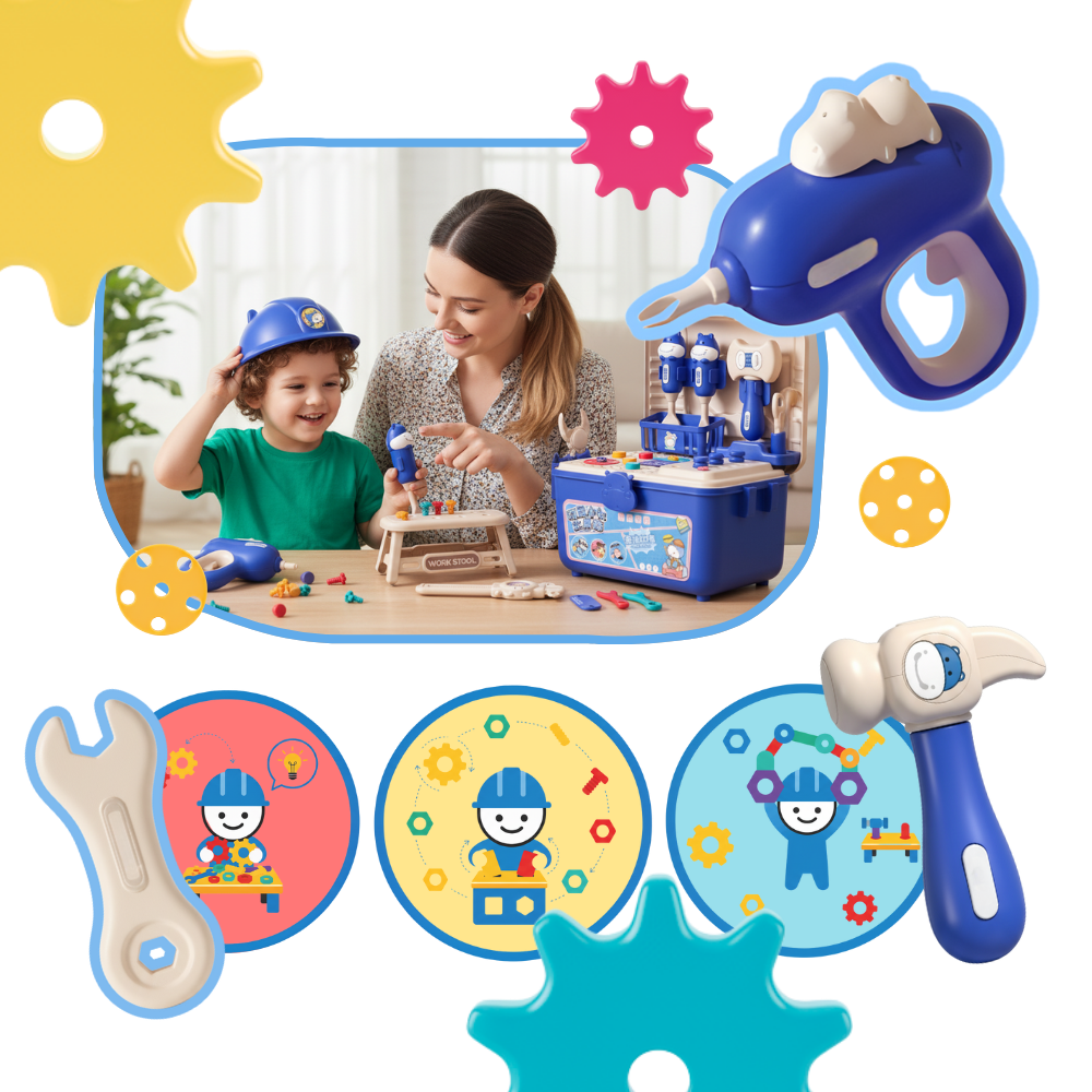 Jouet puzzle à vis avec boîte à outils bricolage - Ozerty