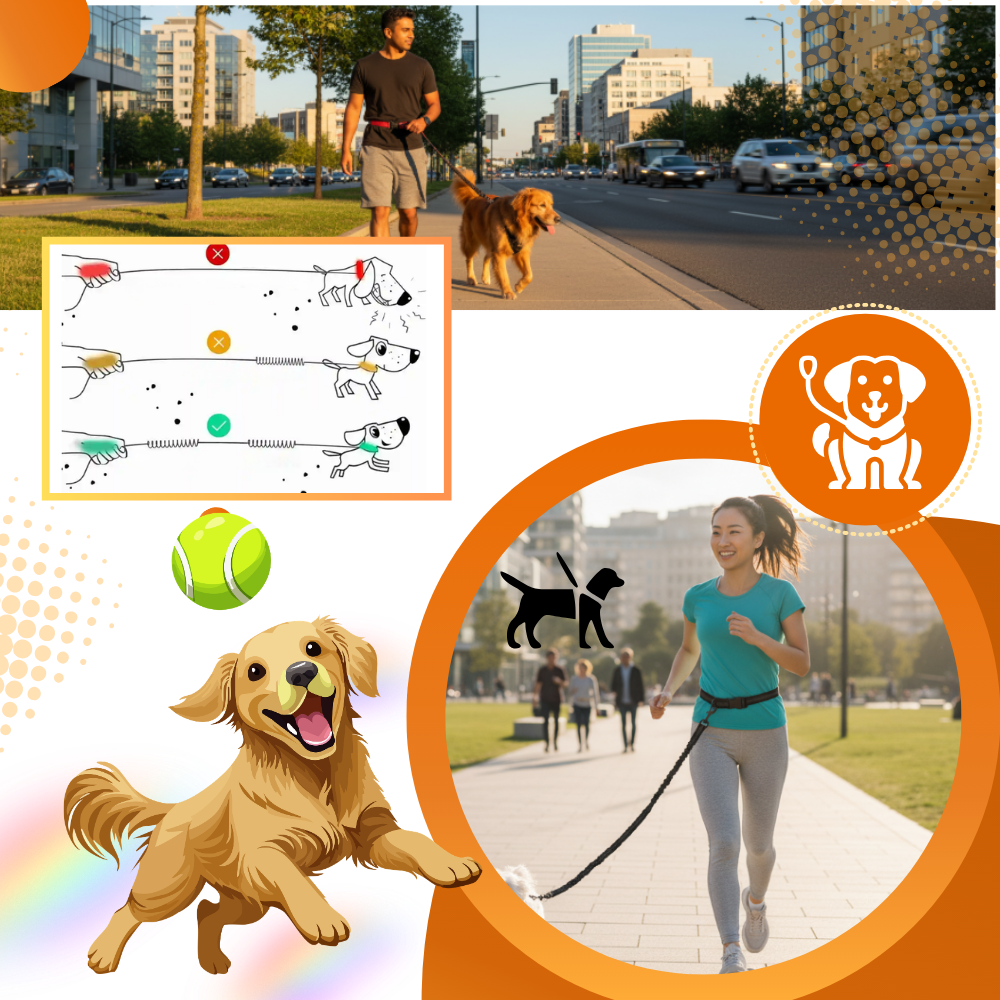 Laisse de sécurité mains-libres pour chien - Ozerty