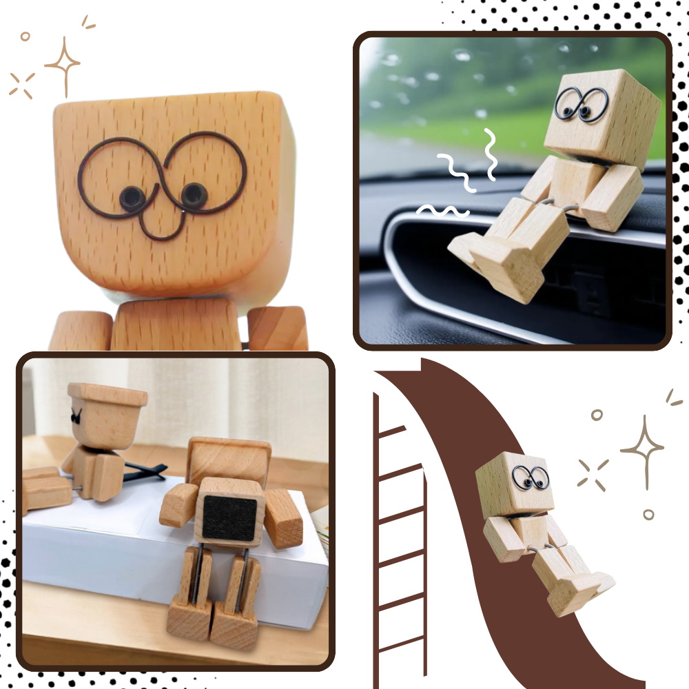 Figurine mobile d'homme en bois - Ozerty