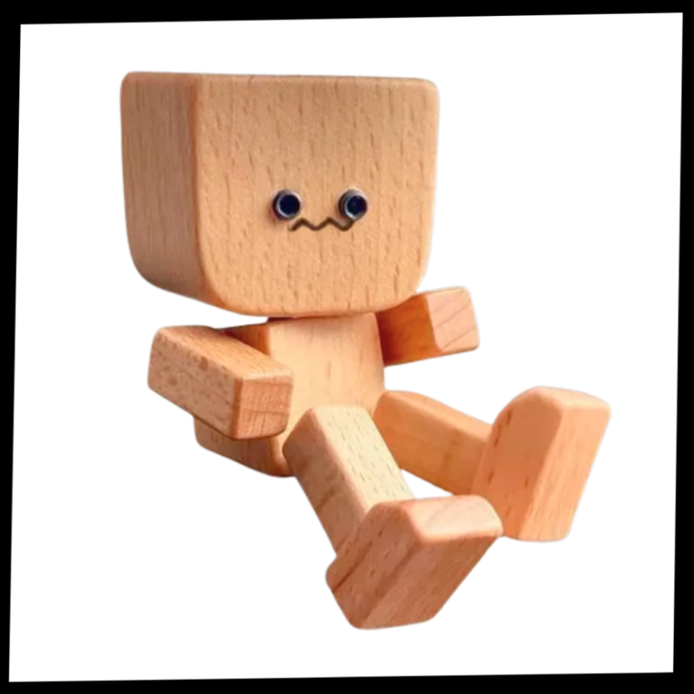 Figurine mobile d'homme en bois - Ozerty