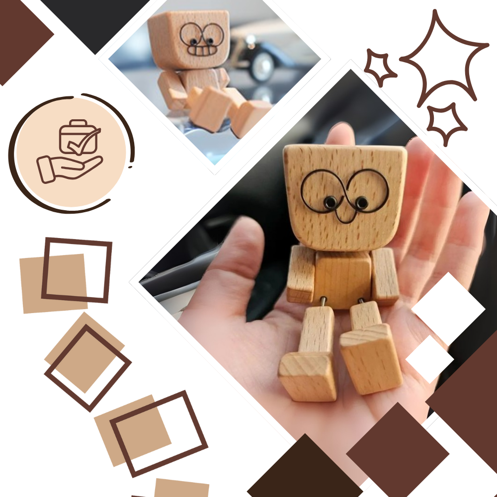 Figurine mobile d'homme en bois - Ozerty