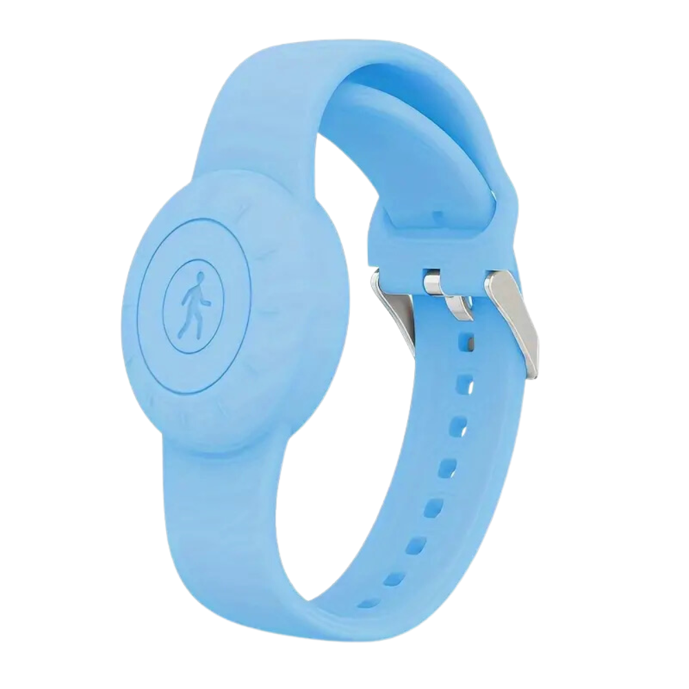 Montre AirTag en silicone -Bleu clair - Ozerty
