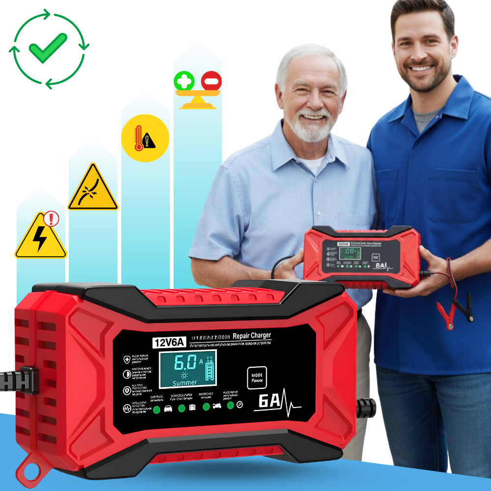 Chargeur de batterie intelligent 12 V pour véhicules - Ozerty