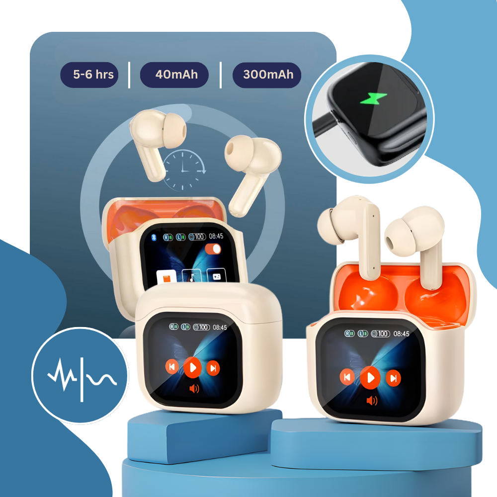 Écouteurs bluetooth à réduction de bruit avec écran tactile - Ozerty
