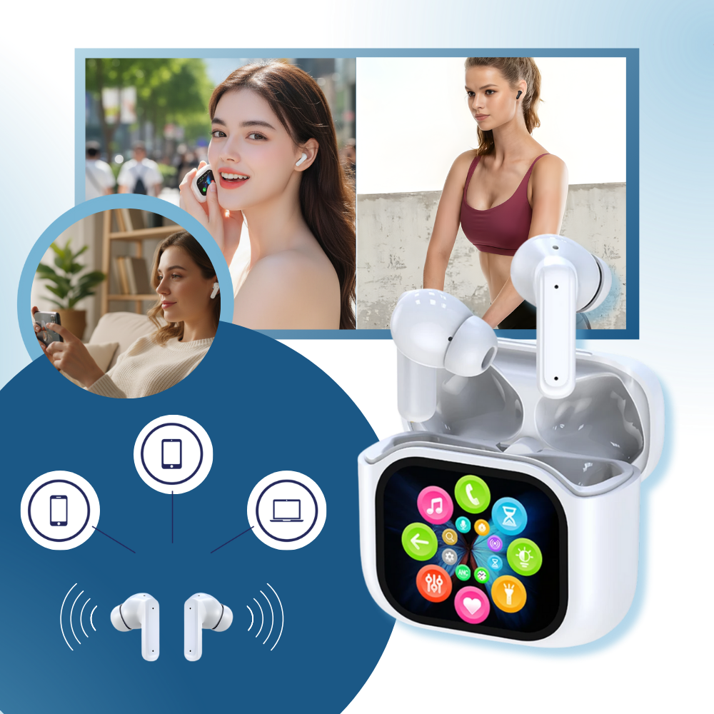 Écouteurs bluetooth à réduction de bruit avec écran tactile - Ozerty