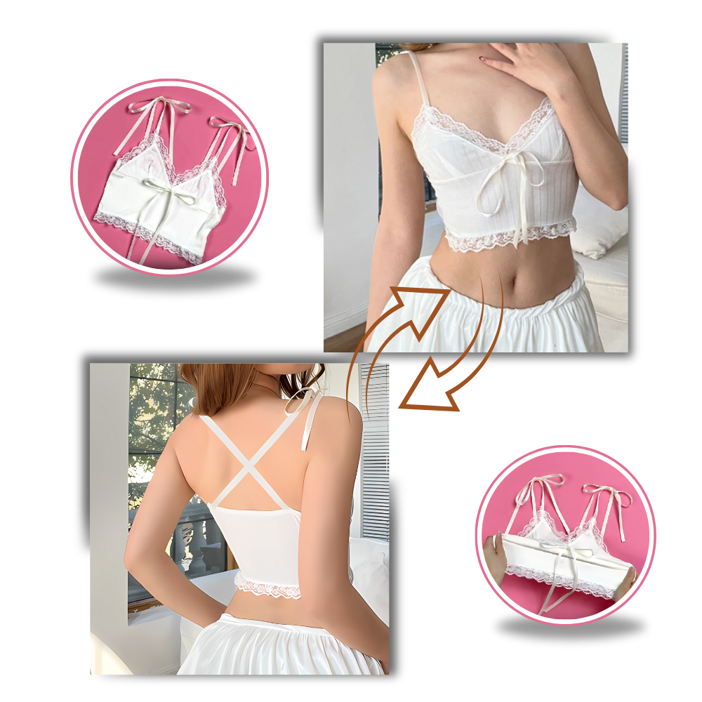 Top court à bordures en dentelle
- Ozerty