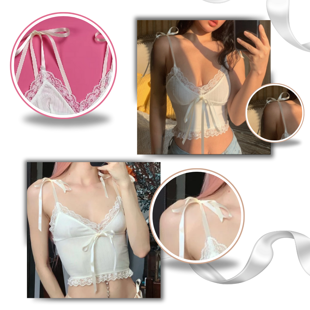 Top court à bordures en dentelle
- Ozerty