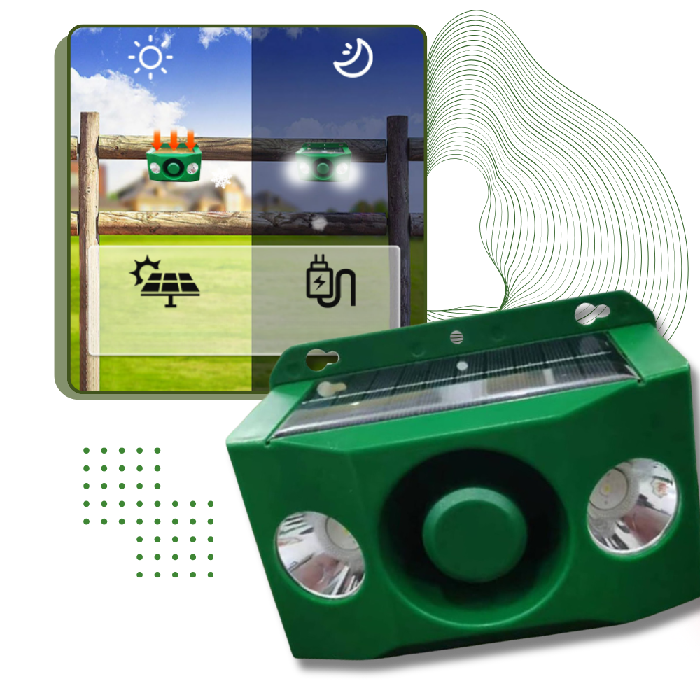 Répulsif solaire à détection de mouvement pour animaux - Ozerty