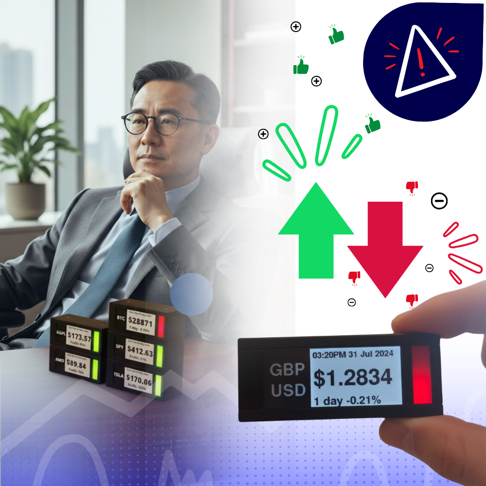 Afficheur bourse et crypto en direct avec design empilable - Ozerty