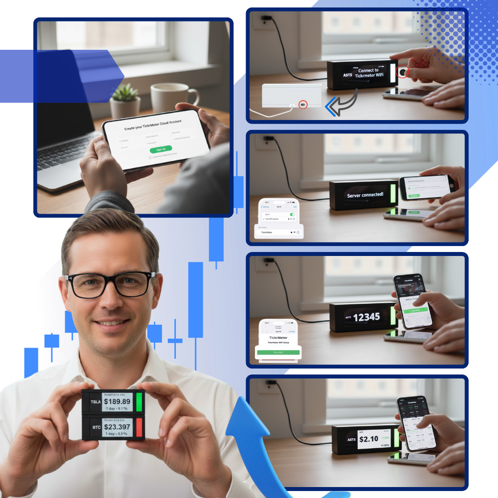 Afficheur bourse et crypto en direct avec design empilable - Ozerty