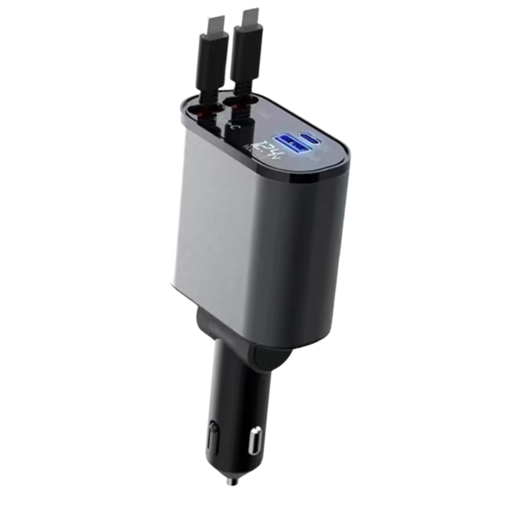 Station de charge télescopique pour voiture -Double port Apple - Ozerty