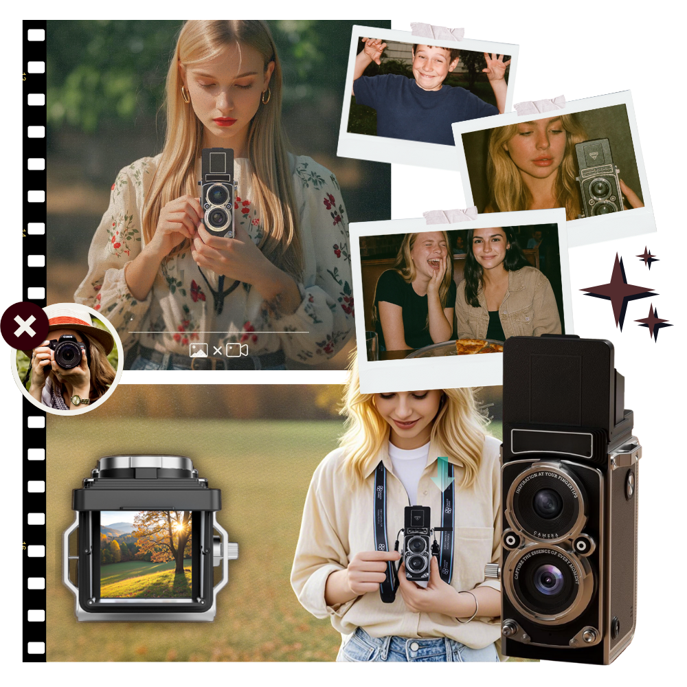 Appareil photo numérique TLR Vintage - Ozerty