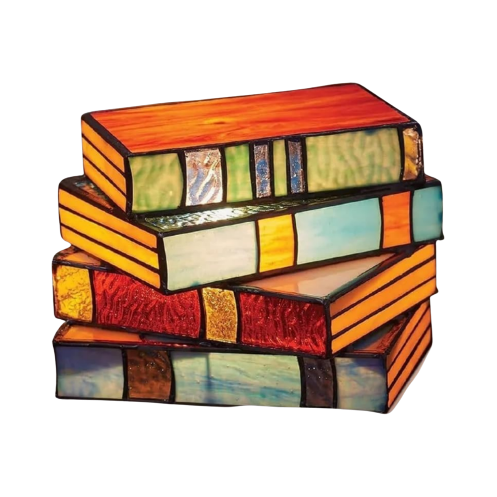 Lampe intemporelle livres empilés
 -Bleu - Ozerty