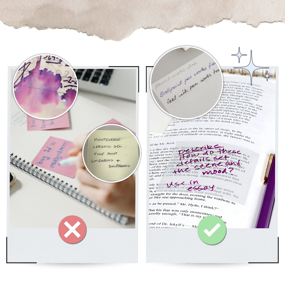 Notes autocollantes transparentes imperméables - Ozerty