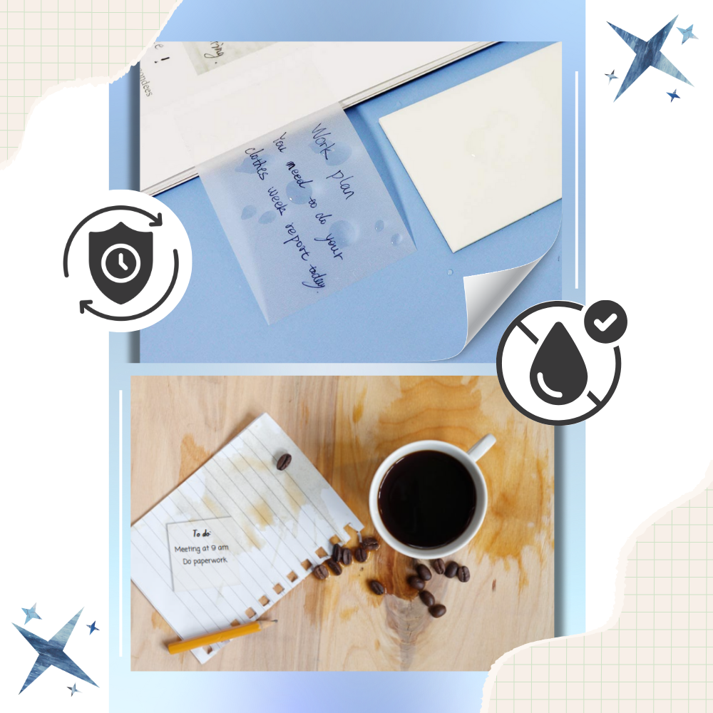 Notes autocollantes transparentes imperméables - Ozerty