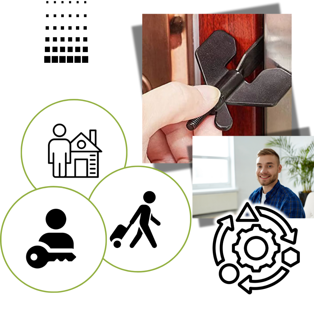 Serrure de porte de voyage universelle sans perçage - Ozerty