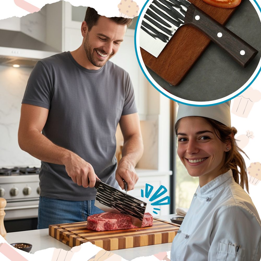 Couteau de boucher à fendre en acier forgé - Ozerty