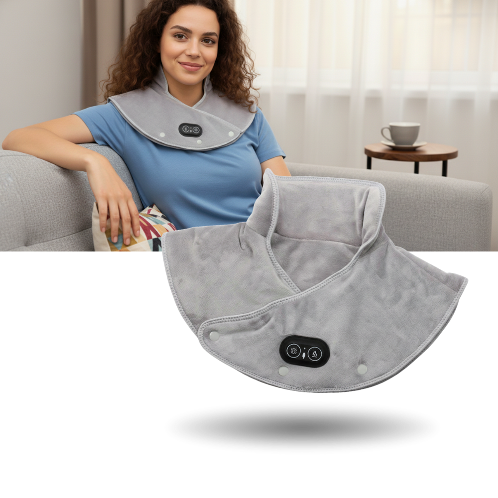 Coussin chauffant en velours vison cou et épaule - Ozerty