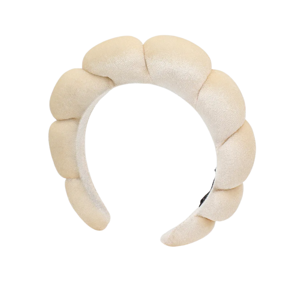 Bandeau en velours rembourré pour les soins de la peau -Champagne - Ozerty