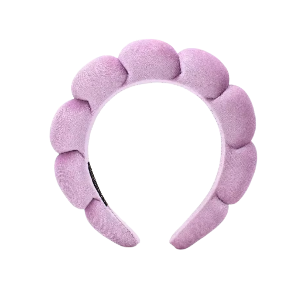 Bandeau en velours rembourré pour les soins de la peau -Lavande - Ozerty