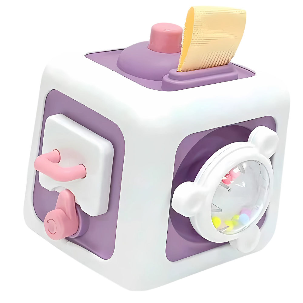 Jouet cube sensoriel 6 en 1  -Violet - Ozerty