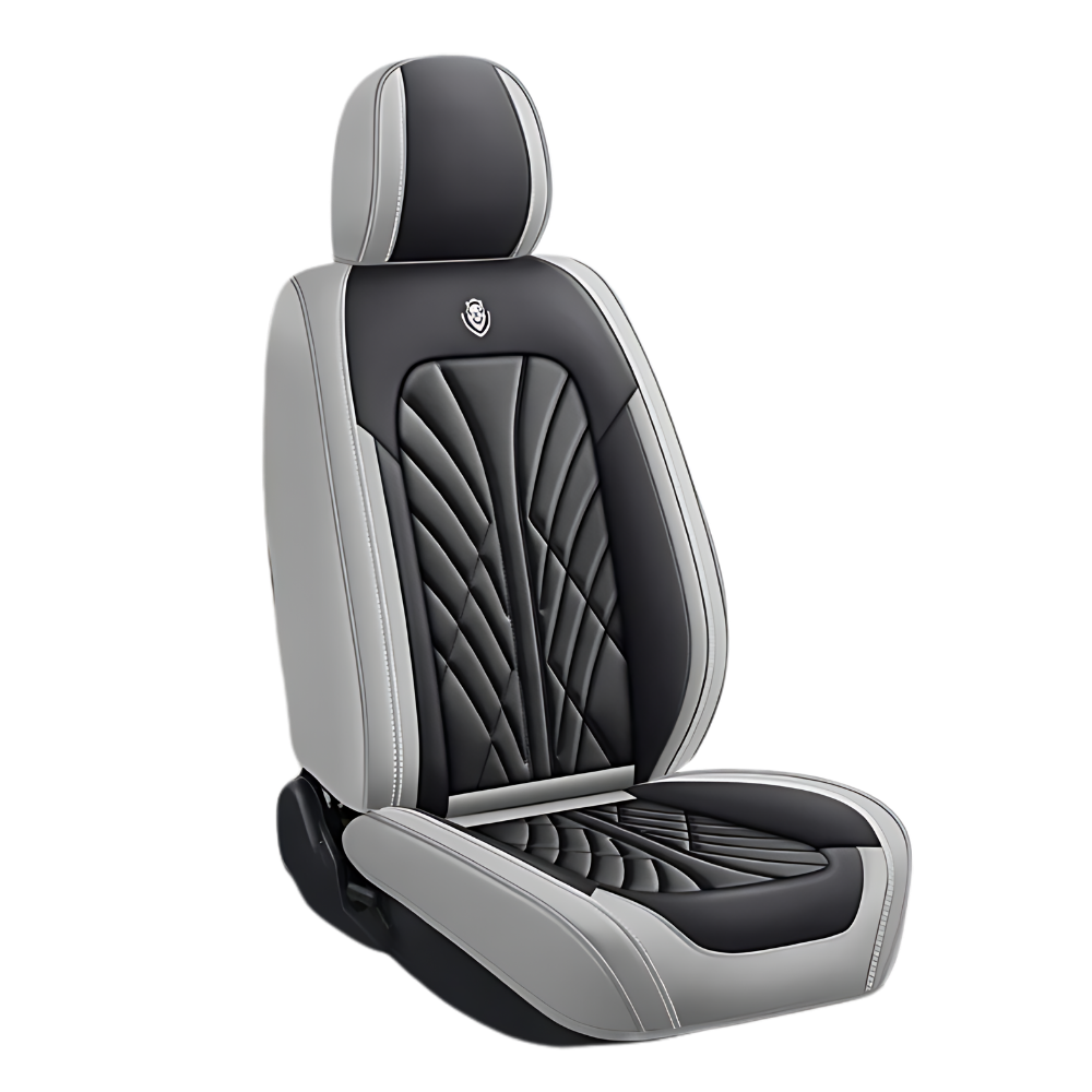 Housse de siège de voiture imperméable -Noir et bord gris - Ozerty