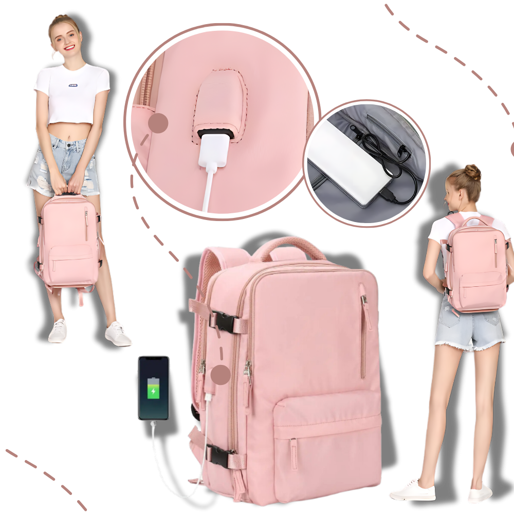 Sac à dos de voyage étanche à chargement USB
- Ozerty