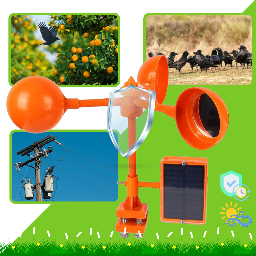 Répulsif d'oiseaux à système rotatif éolien - Ozerty