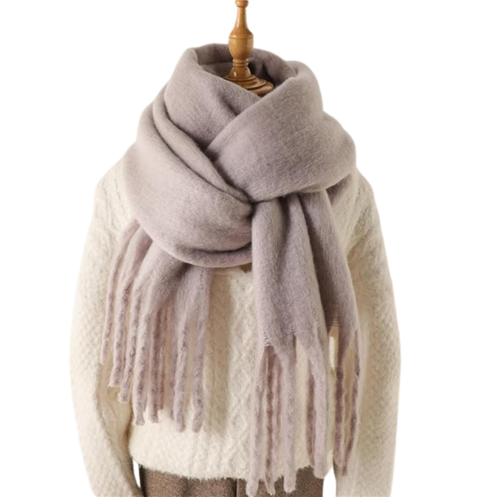 Echarpe cozy pour femmes -Gris clair - Ozerty