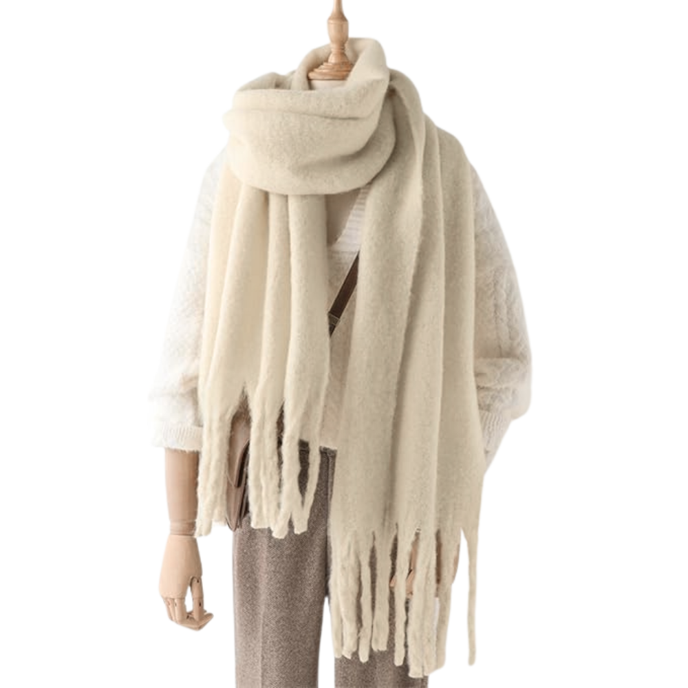 Echarpe cozy pour femmes -Blanc laiteux - Ozerty