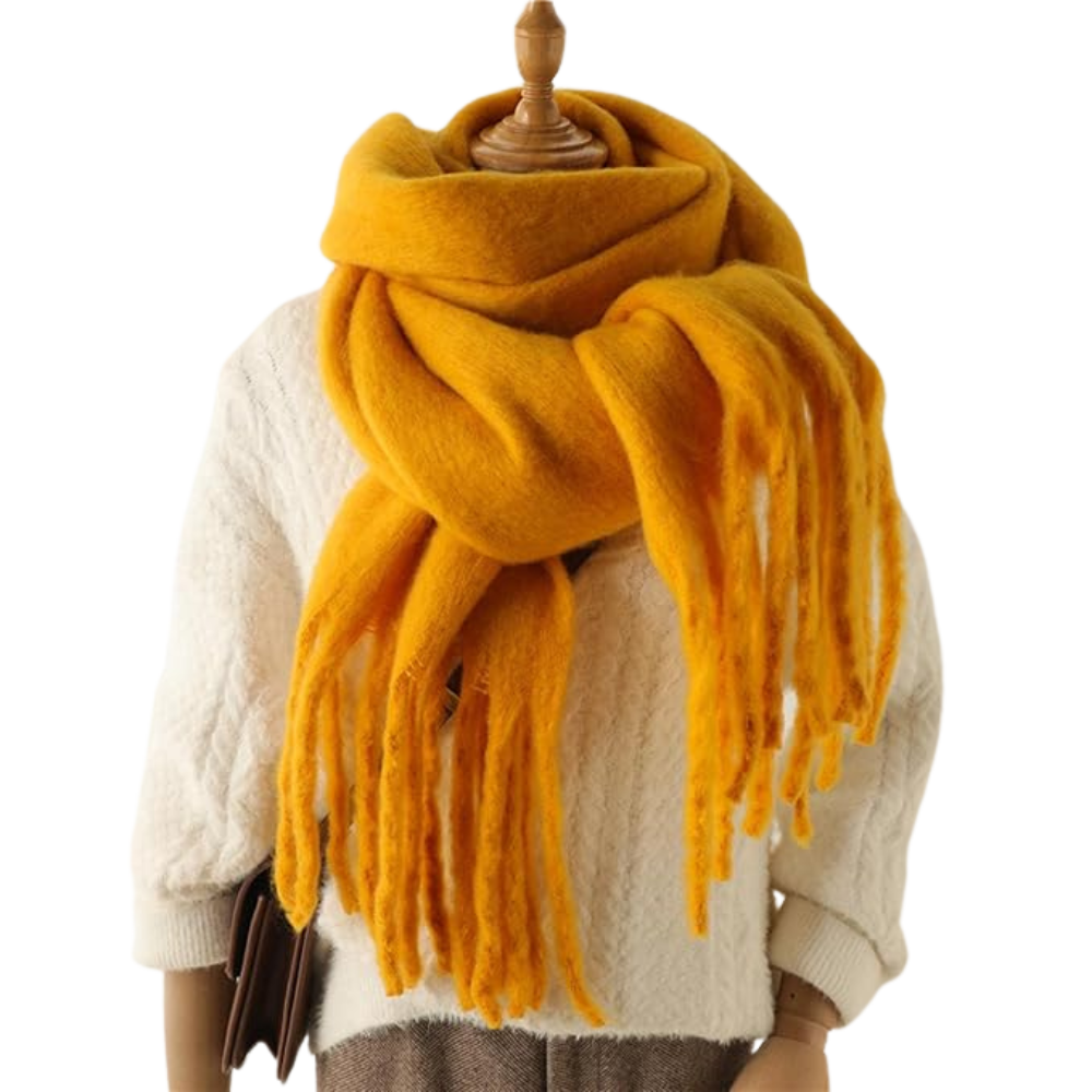Echarpe cozy pour femmes -Jaune curcuma - Ozerty
