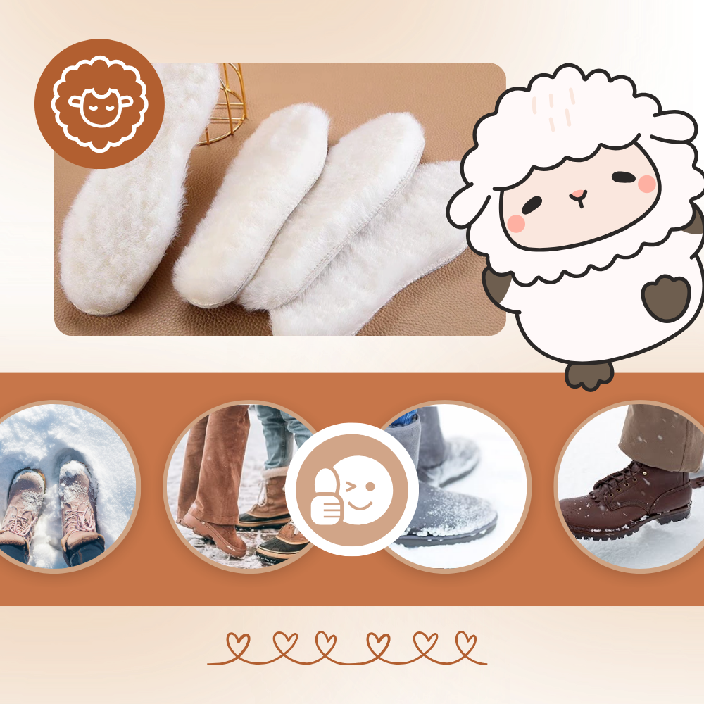 Semelles intérieures chaudes en laine - Ozerty