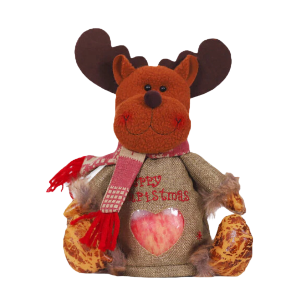 Sac-cadeau de Noël réutilisable à fermeture éclair -Élan - Ozerty