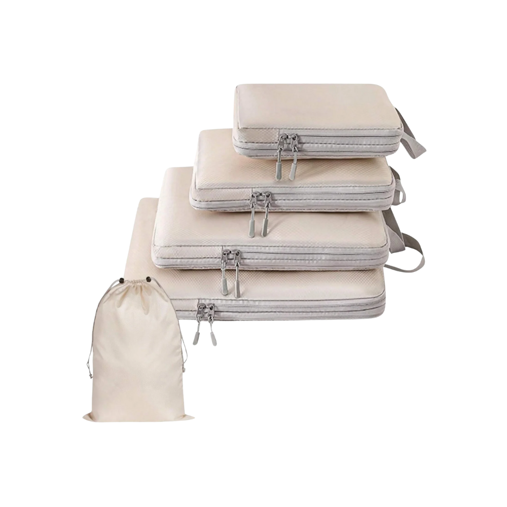 Sac de compression organisateur de bagages -Beige - Ozerty