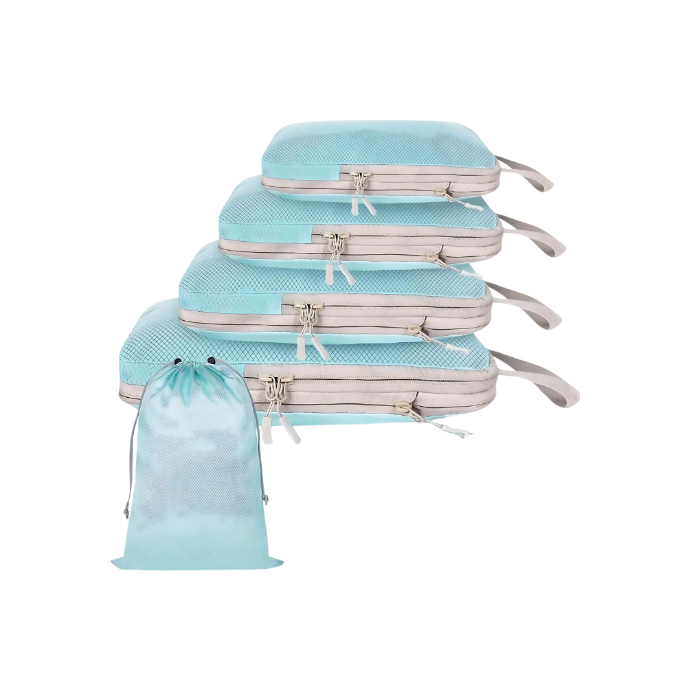Sac de compression organisateur de bagages -Bleu - Ozerty