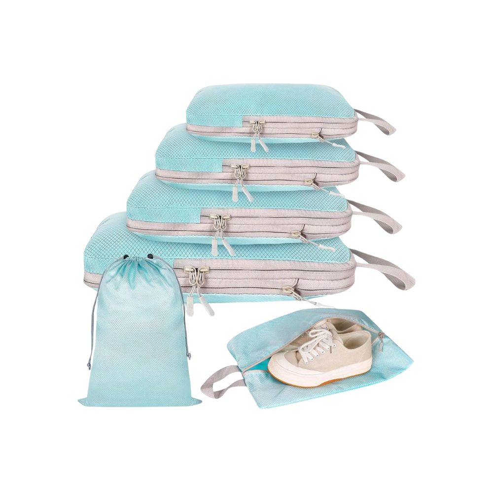 Sac de compression organisateur de bagages -Bleu - Ozerty