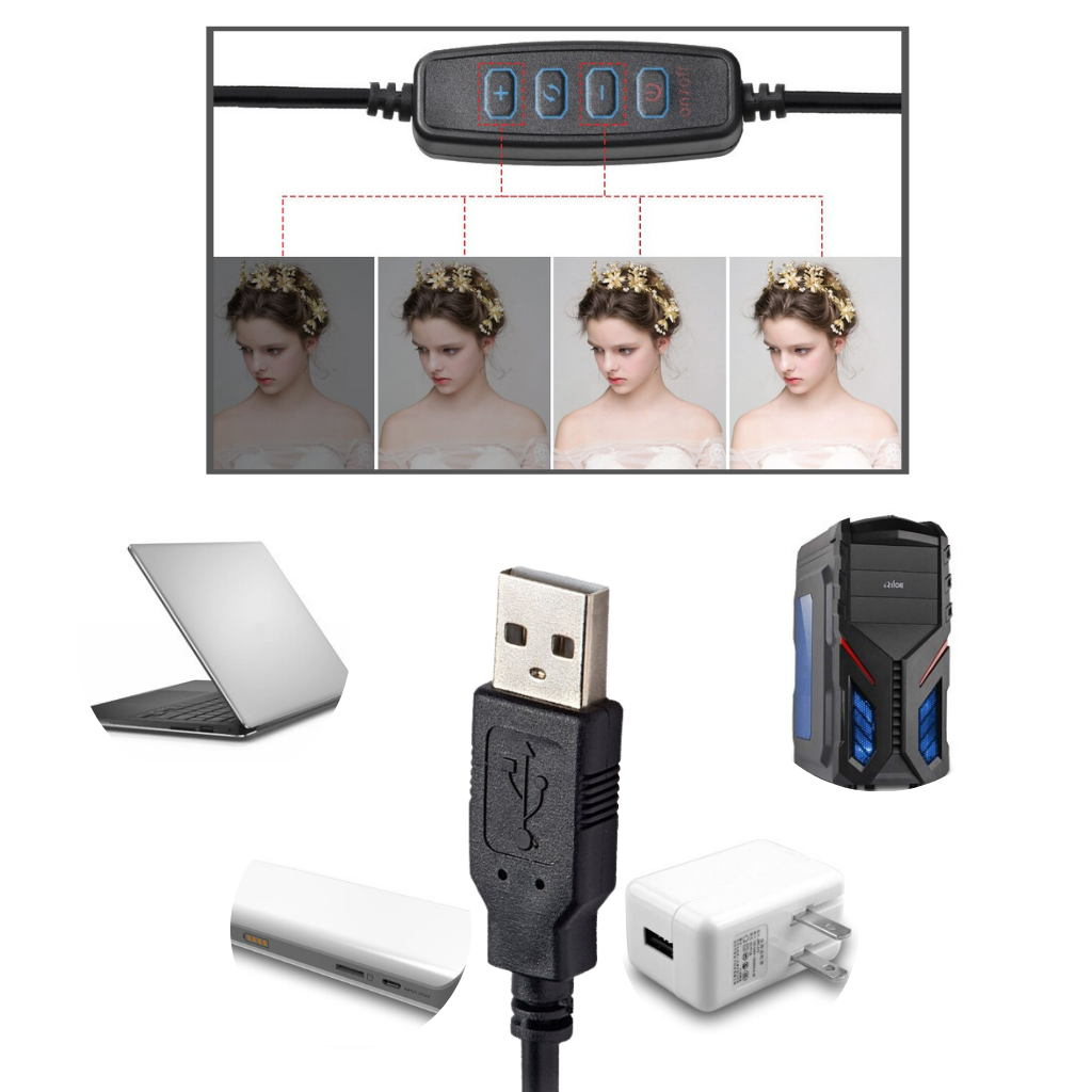 Lampe circulaire à LED de 16 cm avec trépied - Ozerty