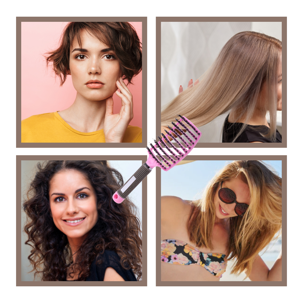 Brosse à cheveux massante en poils de sanglier - Ozerty