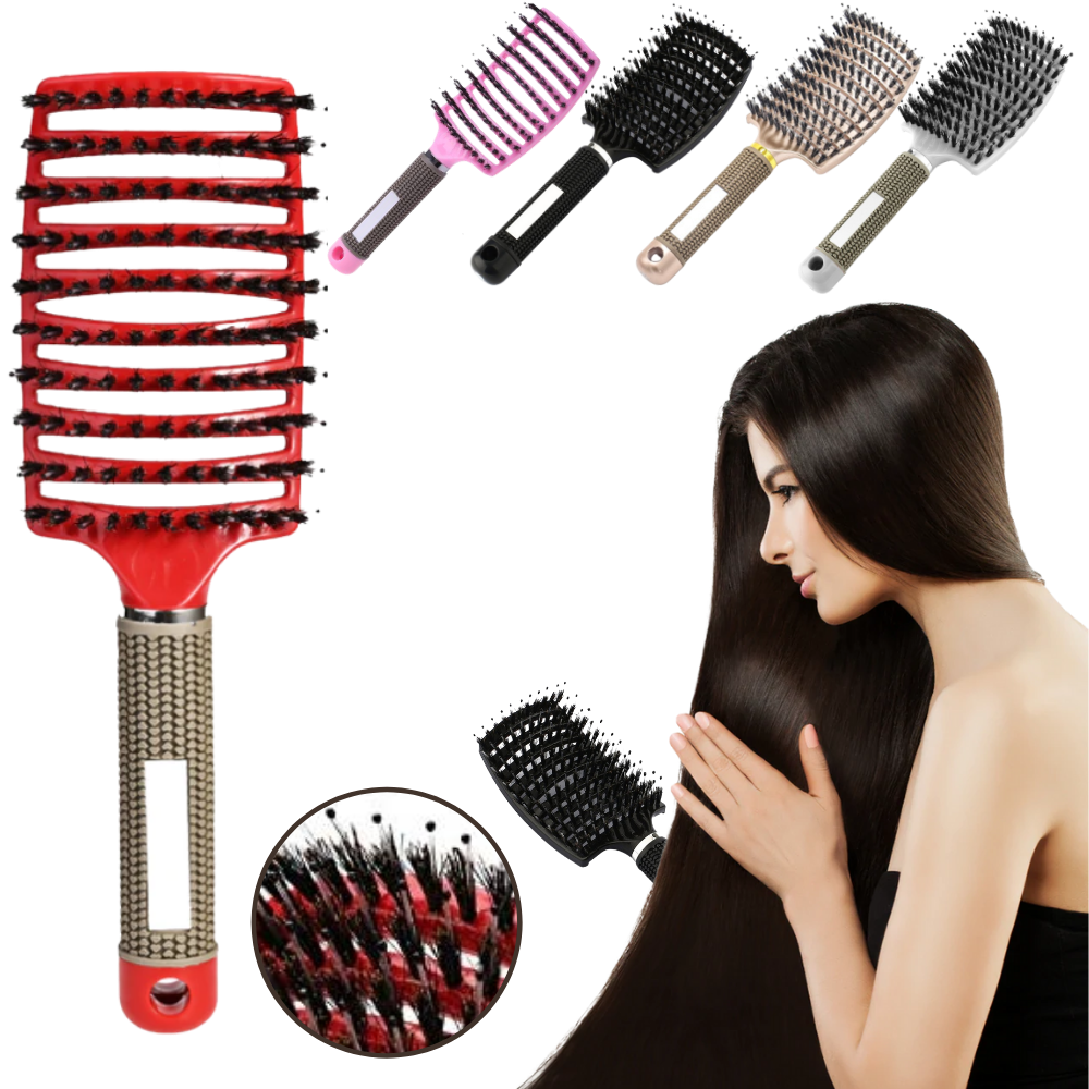 Brosse à cheveux massante en poils de sanglier - Ozerty