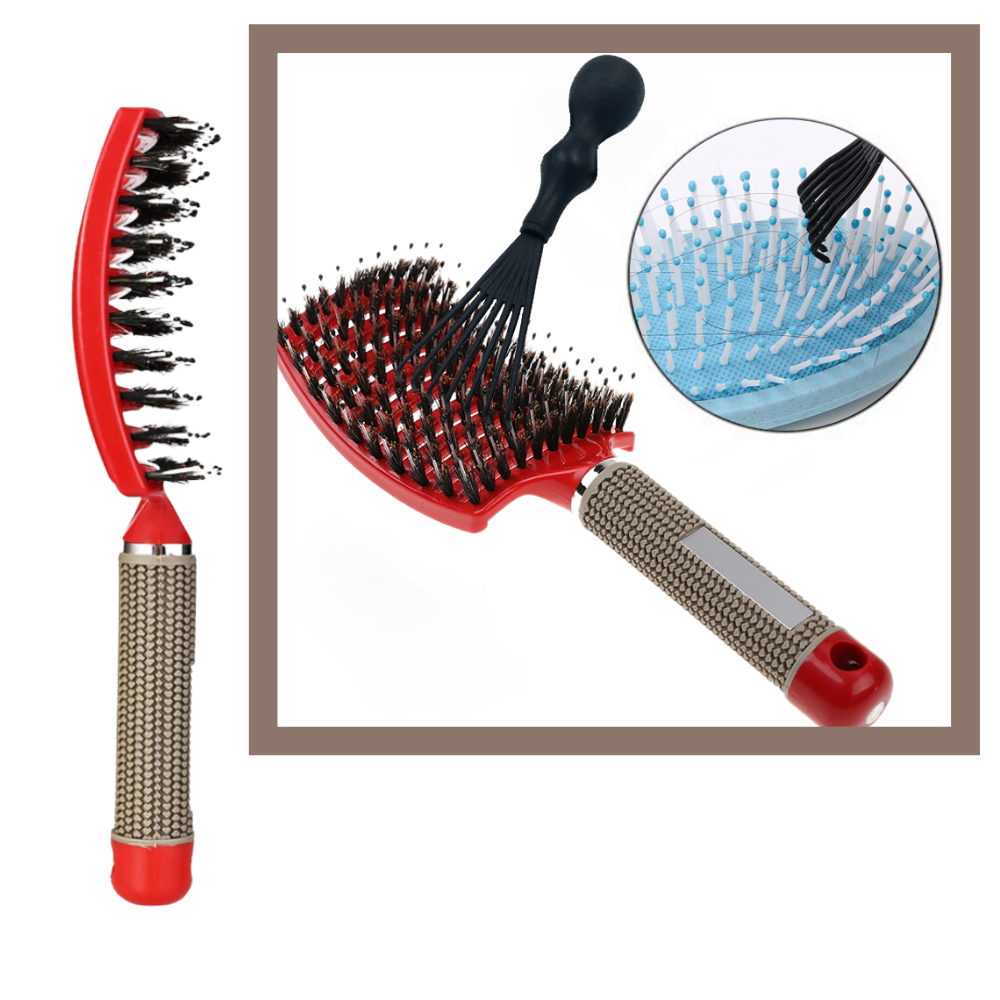 Brosse à cheveux massante en poils de sanglier - Ozerty