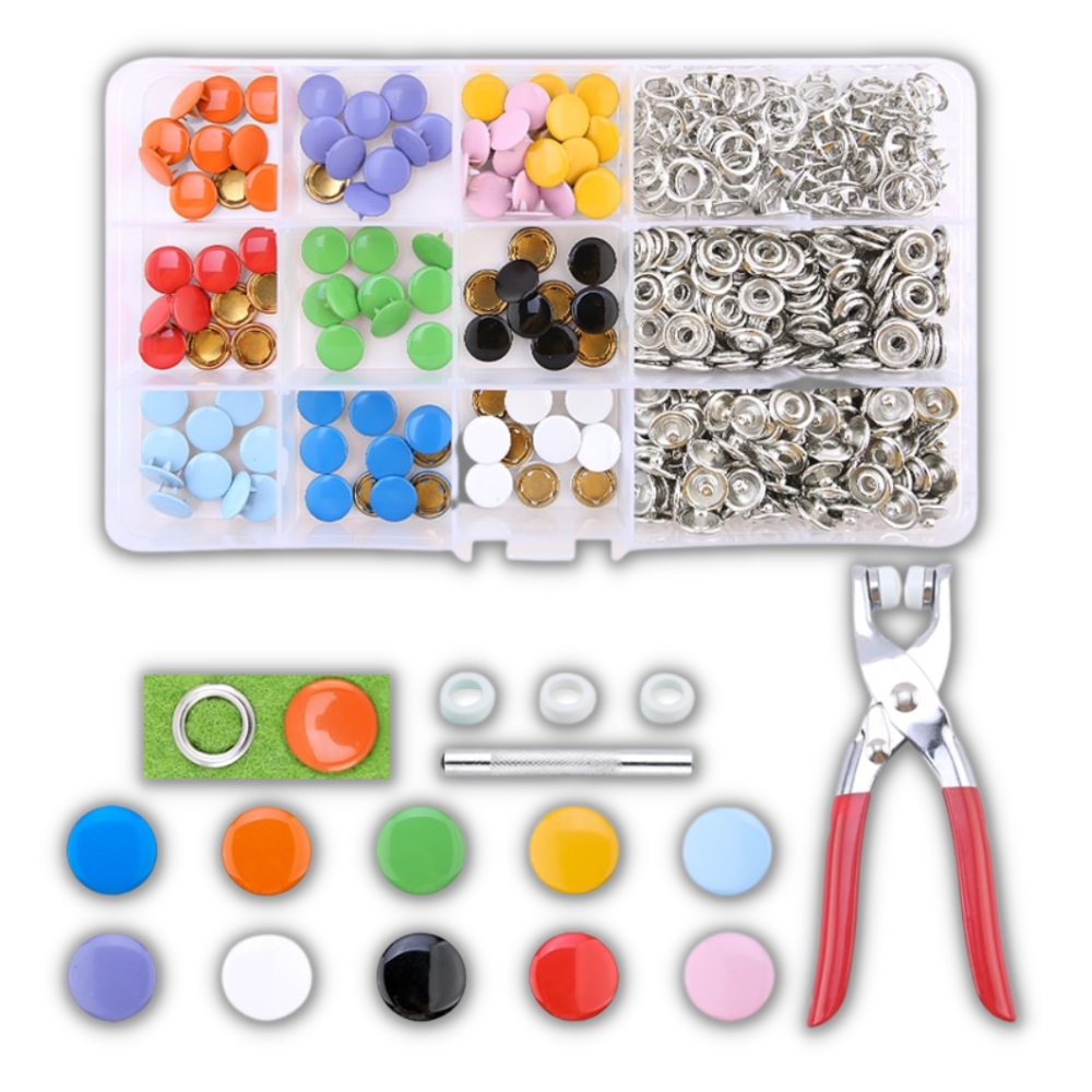 Pack de boutons de pression avec pince - Ozerty