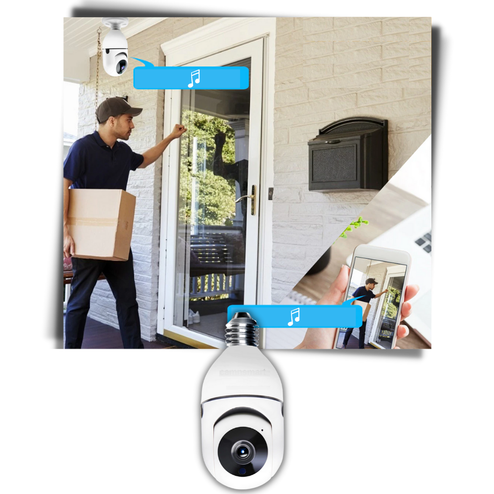 Ampoule intelligente avec caméra de surveillance - Ozerty