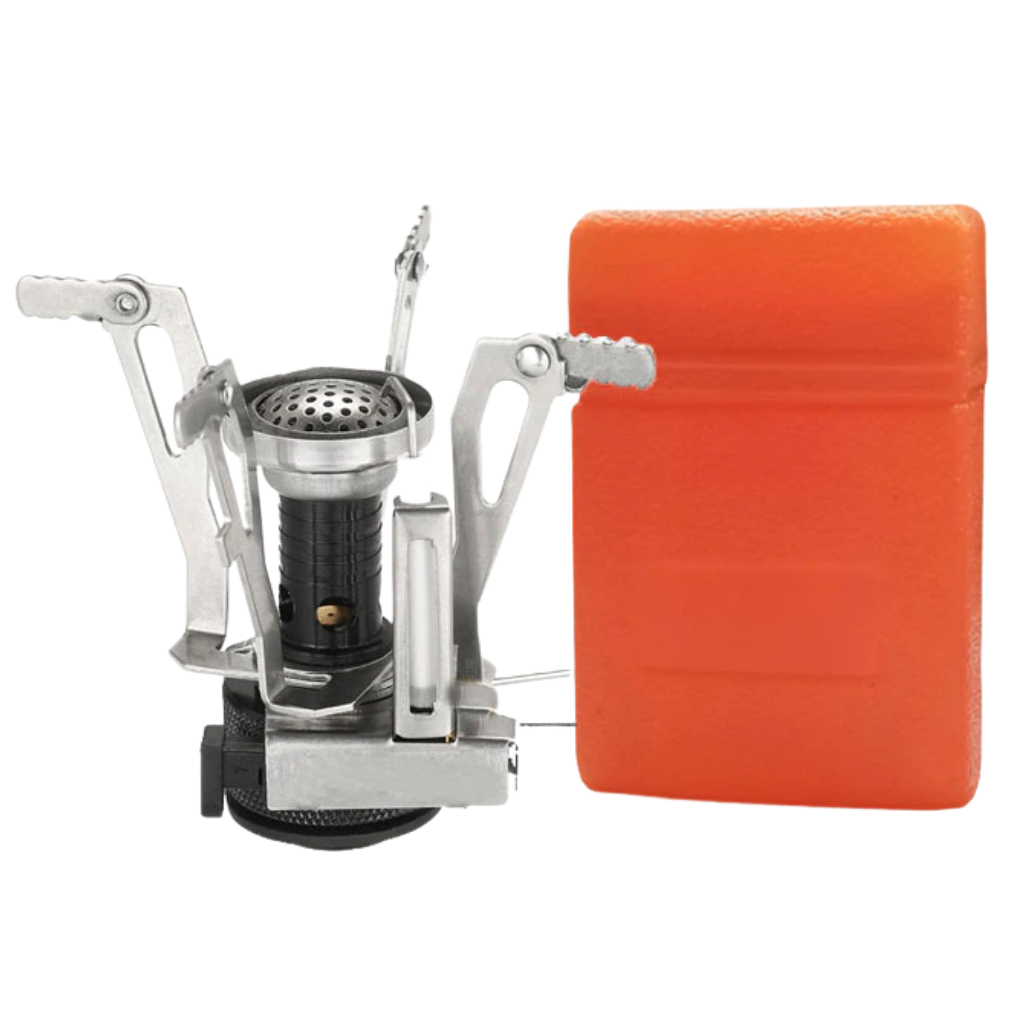 Mini réchaud de camping à gaz avec brûleur -Noir/ - Ozerty