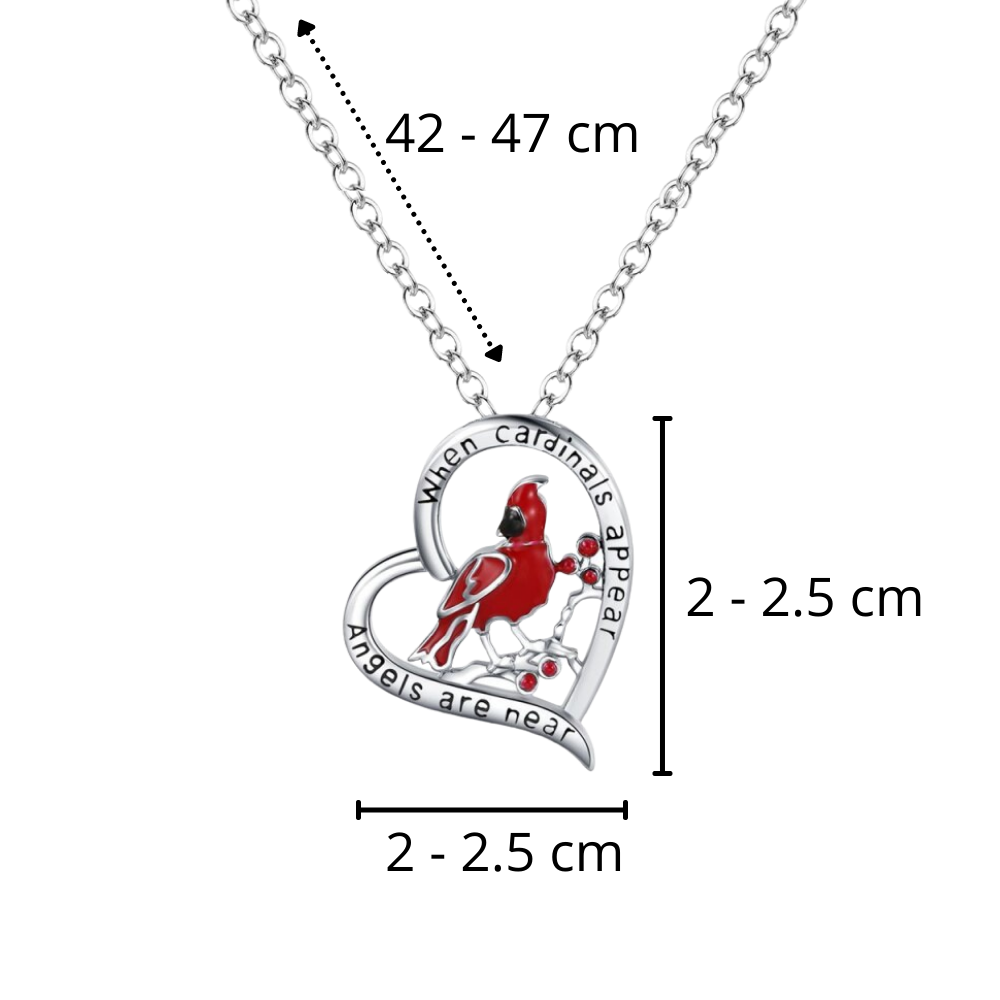 Collier à pendentif de cardinal en forme de cœur - Ozerty