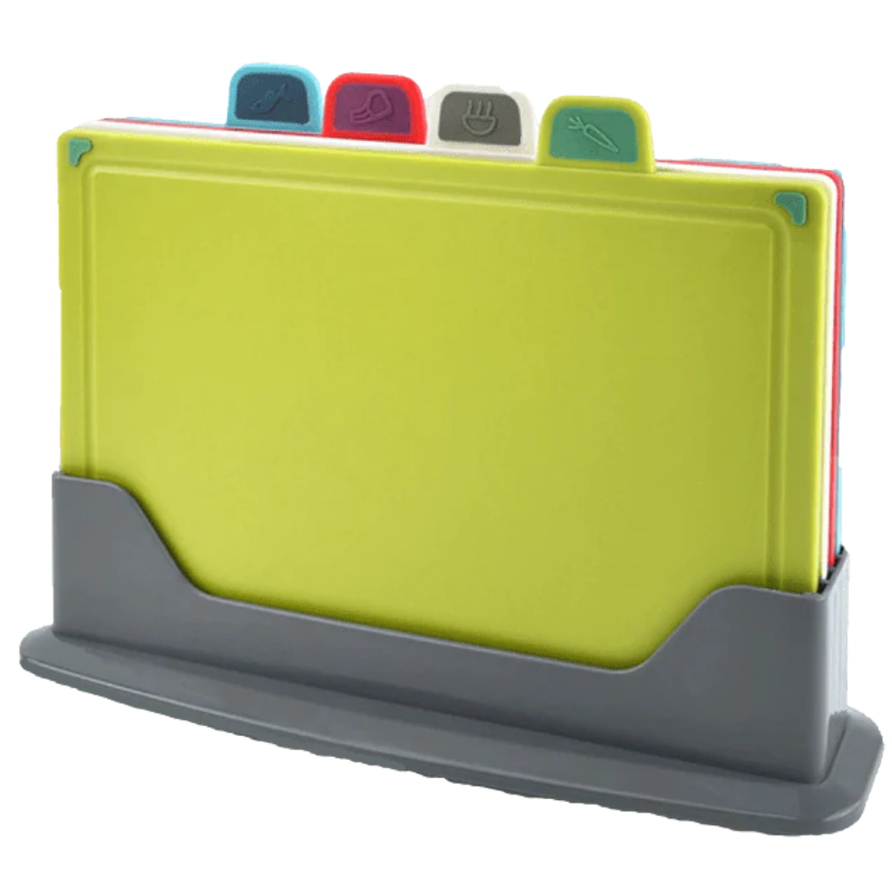 Set de 4 planches à découper avec support - Ozerty