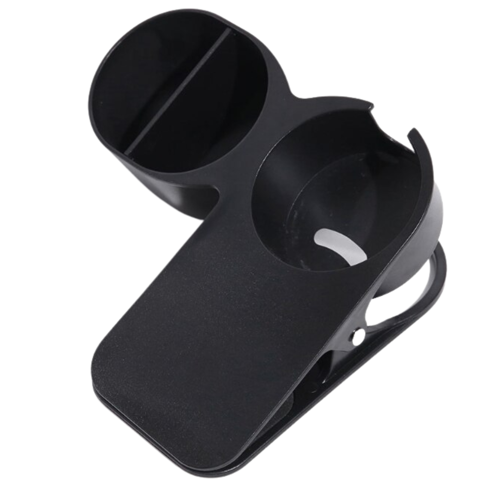 Porte-gobelet double à clipser -Noir/ - Ozerty